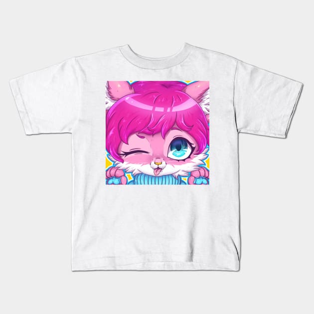Pink Kitty Kids T-Shirt by tigrecotone